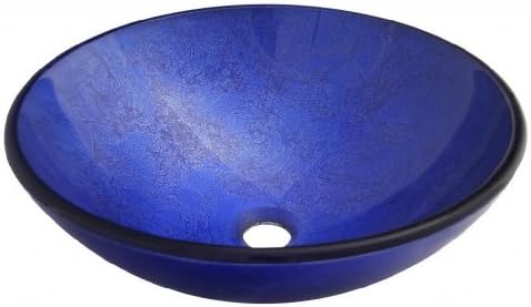 Ymbol GS-L0077 Tempered Glass Vessel Sink,16-1/2 inch,Purple Color,Round Shaped Bowl