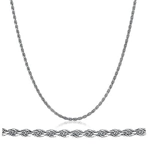 Sterling Silver Rope Chain Necklace 2mm 20 inch - Ideal 