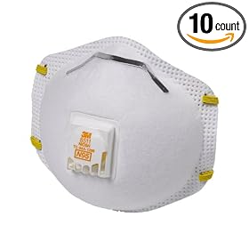 3M 8511 Particulate Sanding N95 Respirator with Valve, 10-Pack