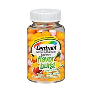 Centrum Multivitamin Multimineral Flavor Burst Adult Chews Tropical Fruit -- 120 Chewable Tablets