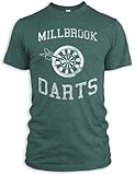 IMAGE OF Vintage Distressed Millbrook Darts Tri-Blend T-Shirt, Evergreen, L