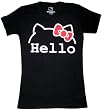 Hello Kitty Bow "Hello" Juniors' Black T-shirt