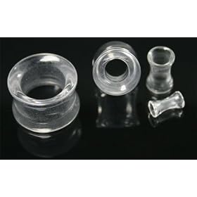 Double Flare Clear Plugs - 00g - Sold as Pair