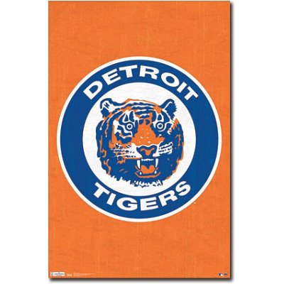 (22x34) Detroit Tigers Retro Logo Sports Poster Print
