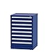 Borroughs Counter Height Blue Modular Cabinet with 8 Drawers/160 Compartments, 30" W x 29 1/4" D x 44" H