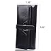 Jack&Chris Women's Genuine Leather Wallet Long Tri-fold Snap Button Purse, WBXH049 (Black)
