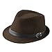 Elee Unisex Kids Vintage Cotton Short Brim Flat Top Fedora Hat Trilby Jazz Cap