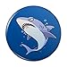 Great White Shark Cartoon in Ocean Pinback Button Pin Badge - 1