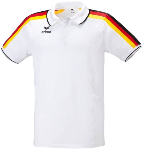 erima Uni Polo Alpha Line Germany, weiß/schwarz/rot/gold, M, 150073