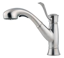 Price Pfister 534-7RDS Picardy Single Handle Kitchen Faucet with Pull Out Spray, Stainless Steel