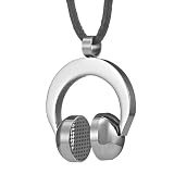 Unique Mens Stainless Steel DJ Earphones Pendant Necklace Chain