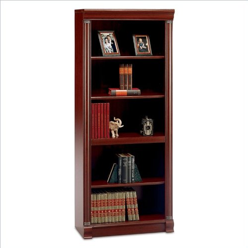 Bush Furniture Birmingham 5 Shelf Wood Bookcase in Harvest Cherry