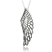 Sterling Silver Angel Feather Wing Champagne Brown Diamond Pendant Necklace - 0.10 carat