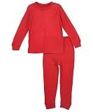 Snozu Basics Boys 2-Piece Performance Thermal Long Underwear (Sizes 4 - 7) - cranberry, 7
