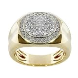 0.80 Carat Pave Diamond Mens Ring 14K Yellow Gold 13.6g
