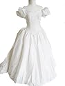 Ivory Glamour Short Sleeve Textured Silk Bridal Gown Wedding Dress, Size 8-10, BC27