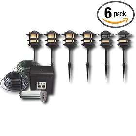 LiteSounds LS2400K Landscape Lights with Speakers, Black Matte, 6 Pack
