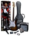EG1K 3TS LH Left Handed Electric Guitar Package with Full Size Electric Guitar, Amp, Carry Bag, and Instructional DVD
