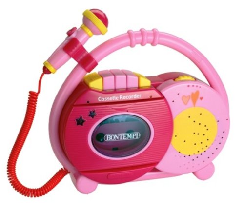 Childrens Toyshop  Toys : Bontempi Cassette Recorder with sing a long microphone