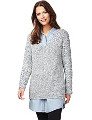 Indigo Collection Pure Cotton V-Neck Spray Dye Jumper