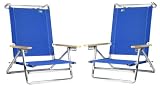 5 pos. Lay Flat Beach Chair - Royal Blue - 2 Chairs included by Copa