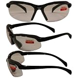 C2 Cougar Style BLACK Bifocal Safety Glasses Available in Clear or Smoke Lenses: 1.0x 1.5x 2.0x 2.5x