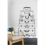IMAGE OF Suitcases Wall Sticker in Black