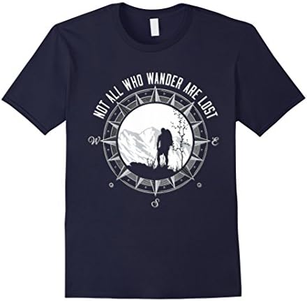 Men's Not all who Wander are lost T-Shirt Medium Navy