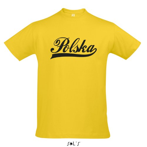 T-Shirt Polen Oldschool Polska LÄNDERSHIRT EM / WM FAN Trikot S-XXL , Gold – schwarz , L
