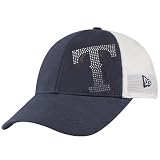 New Era Texas Rangers Ladies Navy Blue-White Jersey Shimmer Rhinestone Mesh Back Adjustable Hat