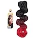Creamily(TM) #1B/BUG/RED For Full Head Synthetic Clip In Hair Extensions Curly Accessories 8 Pieces 18