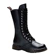 MENS SIZING Calf Combat Boots Lace Up With Zipper Gothic Boots