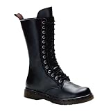 MENS SIZING Calf Combat Boots Lace Up With Zipper Gothic Boots