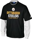 Pittsburgh Steelers -Black- Upside Layered Long Sleeve T-Shirt