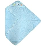 ベビー おくるみ ふわふわ タオル 75×75cm 綿100% ブルー クジラ