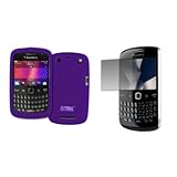 EMPIRE Purple Silicone Skin Case Cover + Screen Protector for BlackBerry Cu ....