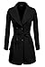 Finejo Women's Double Breasted Slim Fitted Dust Coat Winter Trench Coat Jacket