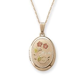 14k Yellow Gold Flower Mom Locket, 18 by Amazon.com Collection