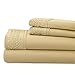Southshore Fine Living, Inc. Vilano Lace, 4-Piece, 21-Inch Extra Deep Pocket Sheet Set, Easy Care, Shrinkage Free Sheet Set with 1 Flat Sheet, 1 Fitted Sheet, 2 Pillowcases, Muted Gold, Queen