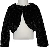New Swirl Pattern Faux Fur Bolero Jacket Shrug ~ Sz 18M (CO3A) Black New Swirl Pattern Faux Fur Bolero Jacket Shrug ~ Sz 18M (CO3A) Black