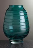 Ashton Sutton Translucent Aqua Green Etched Swirl Vase