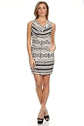 Cowl Neck Sleeveless General Print Polyester  Dress
