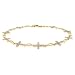 Gold Plated Sterling Silver 1/10 ct. Diamond Cross Bracelet