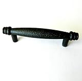 Rustic Hammered Black Solid Kitchen Cabinet Hardware 3"cc Handle Pull C048BLK Ancient Treasures