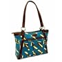 Kailo Chic Women's Pleated Laptop Tote (Teal Leaf)