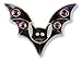 Halloween Crystal Bat Pin Enamel & Sterling title=