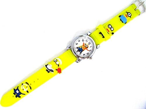 Cartoon 3D Yellow Despicable Me Boys Girls Kids Silicone Watch Teach Time Learner Children Christmas Birthday Gift