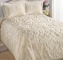Columbine Cody - Ivory Chantilly Chenille Bedspread - King