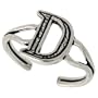 Sterling Silver Initial D Adjustable (Size 2.5 to 5) Toe Ring / Kid's Ring, 3/8 in. )9mm) wide