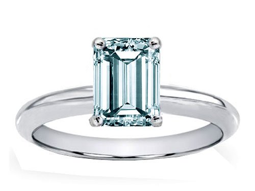 1.50 cttw Genuine Aquamarine Emerald Cut Engagement Ring LIFETIME WARRANTY